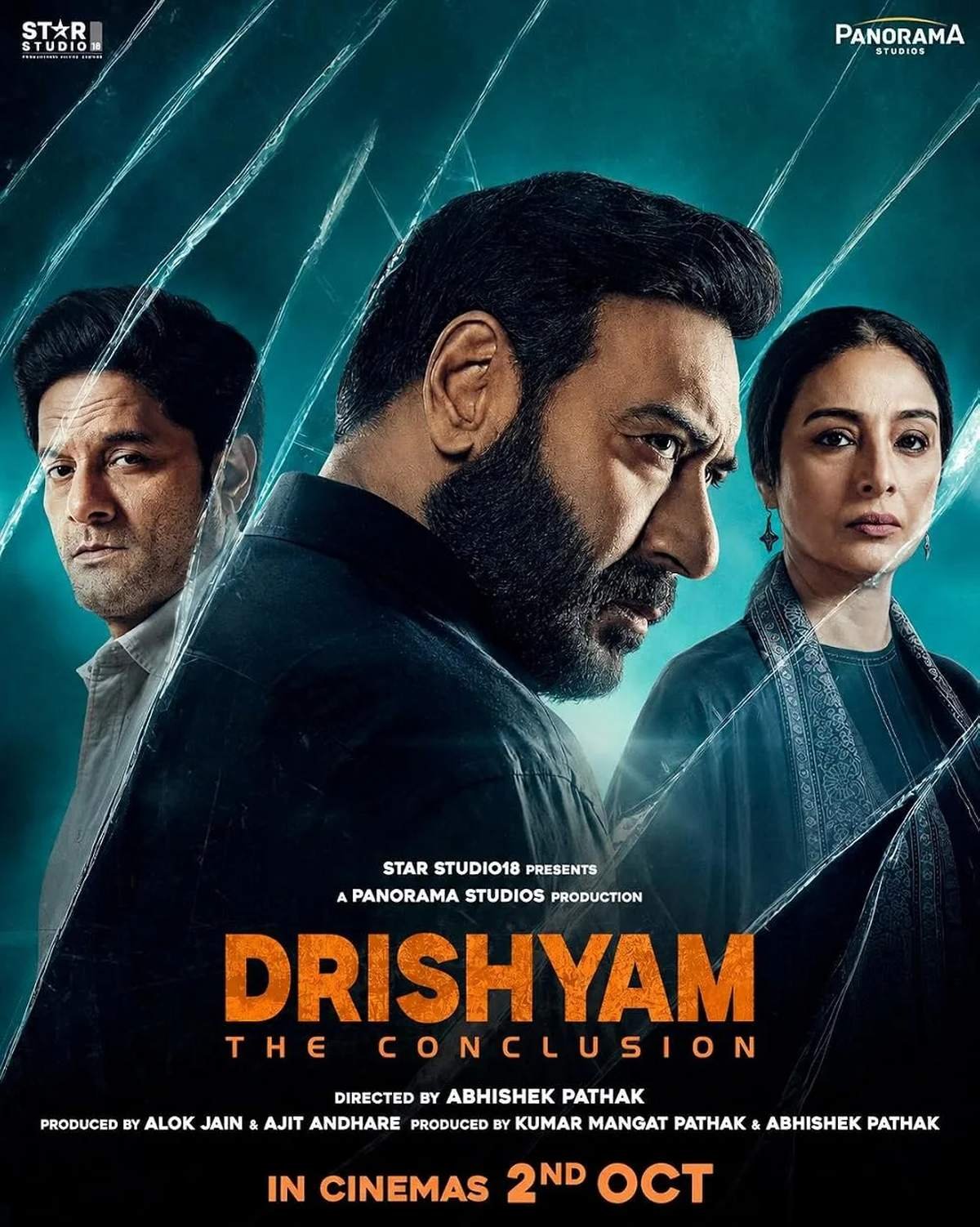 Official theatrical poster of Drishyam 3: The Conclusion, starring Ajay Devgn, Tabu and Jaideep Ahlawat