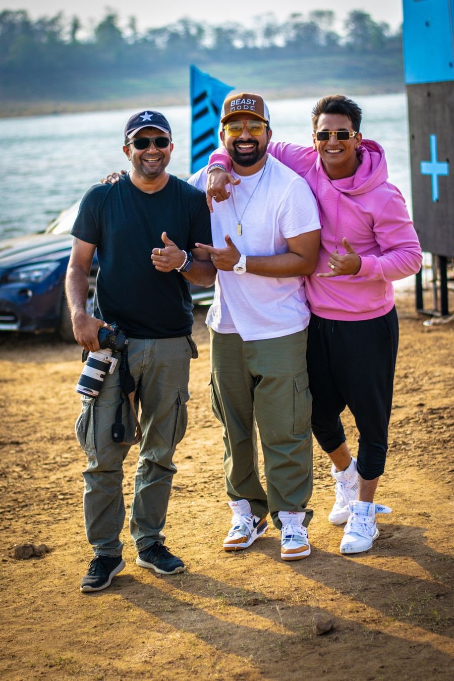 Rannvijay Singha and Prince Narula on the sets of MTV Roadies