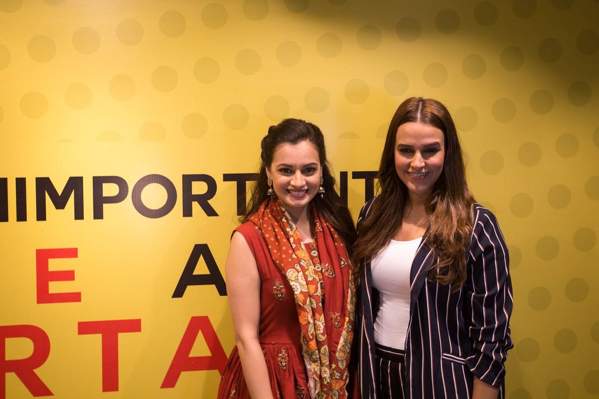 Dia Mirza (left) and Neha Dhupia (right) at the India Film Project Season 7 event in a file photo