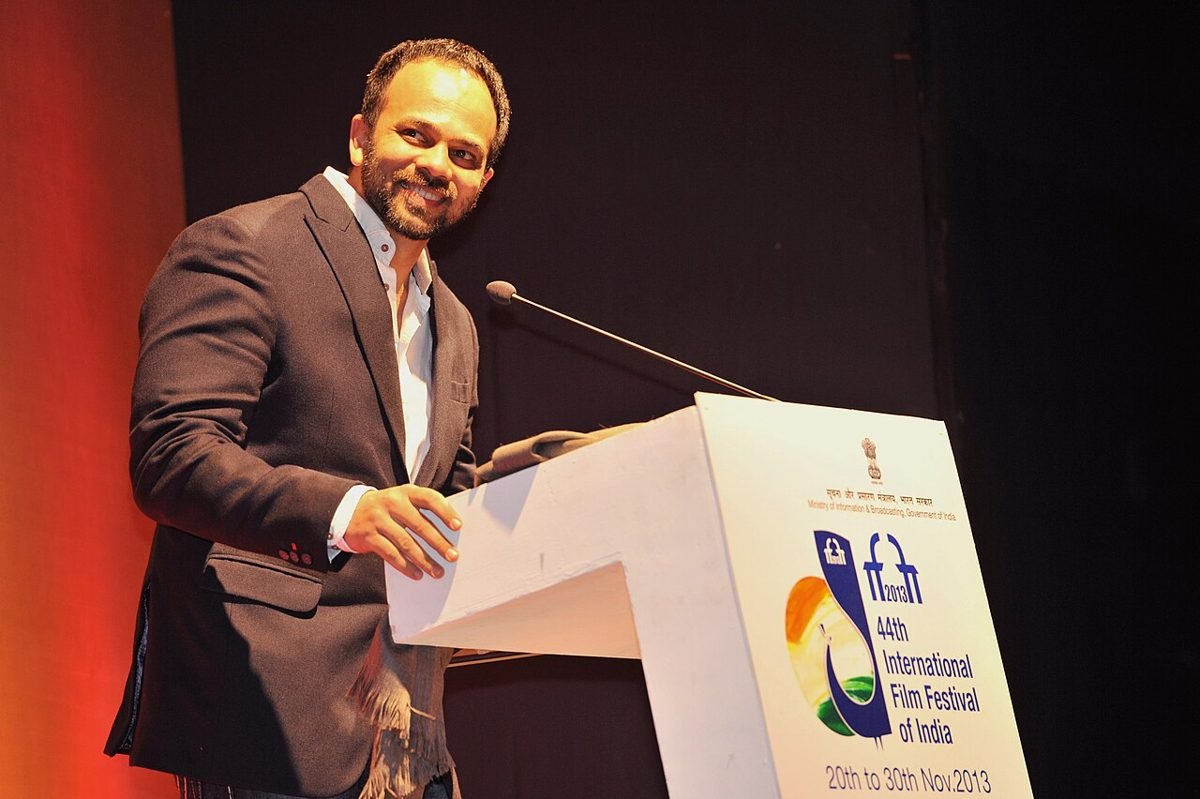 Rohit Shetty speaking at a podium