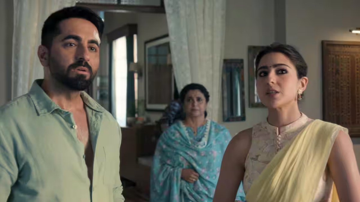 Ayushmann Khurrana and Sara Ali Khan in a scene from Udta Teer